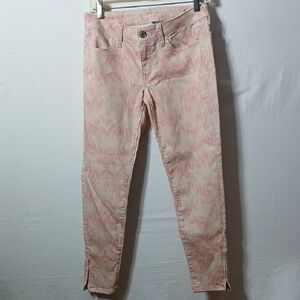 American Eagle Outfitters Pink Patterned Skinny Jeans